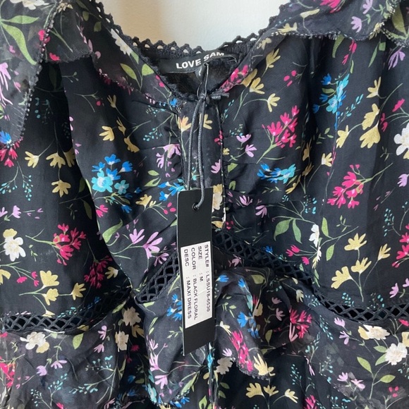 🦋 NWT Love Sam Blossom Printed Ruffle Maxi Dress - Picture 6 of 6
